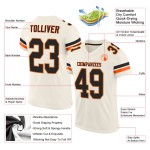 Custom Cream Black-Orange Mesh Authentic Football Jersey Custom Cream Black-Orange Mesh Authentic Football Jersey