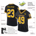 Custom Black Gold-Purple Mesh Authentic Throwback Football Jersey Custom Black Gold-Purple Mesh Authentic Throwback Football Jersey