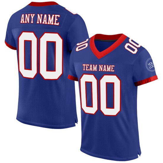 Custom Royal White-Red Mesh Authentic Football Jersey Custom Royal White-Red Mesh Authentic Football Jersey