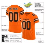 Custom Orange Brown-White Mesh Authentic Football Jersey Custom Orange Brown-White Mesh Authentic Football Jersey