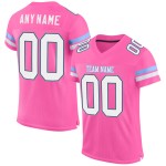 Custom Pink White-Light Blue Mesh Authentic Football Jersey Custom Pink White-Light Blue Mesh Authentic Football Jersey
