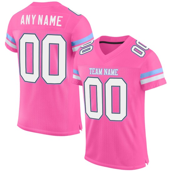 Custom Pink White-Light Blue Mesh Authentic Football Jersey Custom Pink White-Light Blue Mesh Authentic Football Jersey