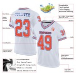 Custom White Orange-Royal Mesh Authentic Throwback Football Jersey Custom White Orange-Royal Mesh Authentic Throwback Football Jersey