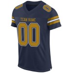 Custom Navy Old Gold-White Mesh Authentic Football Jersey Custom Navy Old Gold-White Mesh Authentic Football Jersey