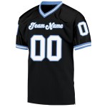 Custom Black White-Light Blue Mesh Authentic Throwback Football Jersey Custom Black White-Light Blue Mesh Authentic Throwback Football Jersey