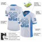 Custom White Powder Blue-Black Mesh Drift Fashion Football Jersey Custom White Powder Blue-Black Mesh Drift Fashion Football Jersey