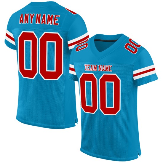 Custom Panther Blue Red-White Mesh Authentic Football Jersey Custom Panther Blue Red-White Mesh Authentic Football Jersey